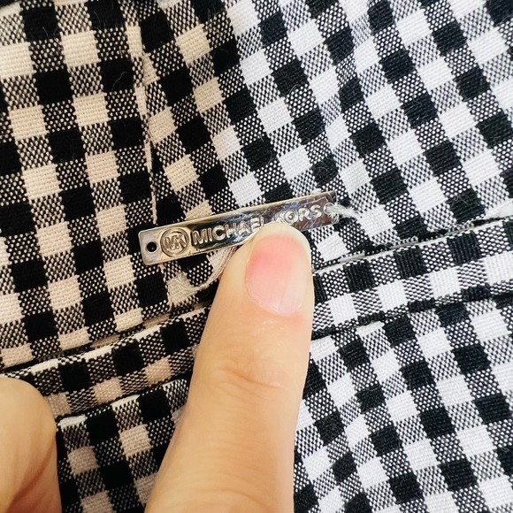 Michael Michael Kors Gingham Pants 8 Mid Rise Straight Leg Plaid Cropped Trouser - Picture 9 of 9